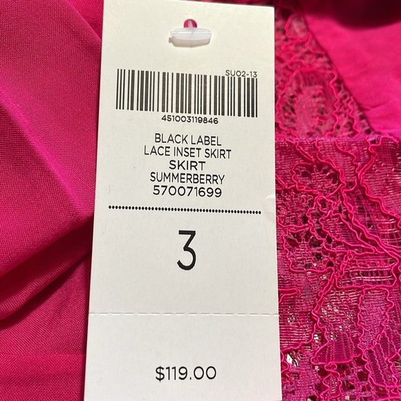 NWT Black Label by Chico’s Size 3 (16) Lace Inset Skirt Color: Summerberry - Picture 7 of 7
